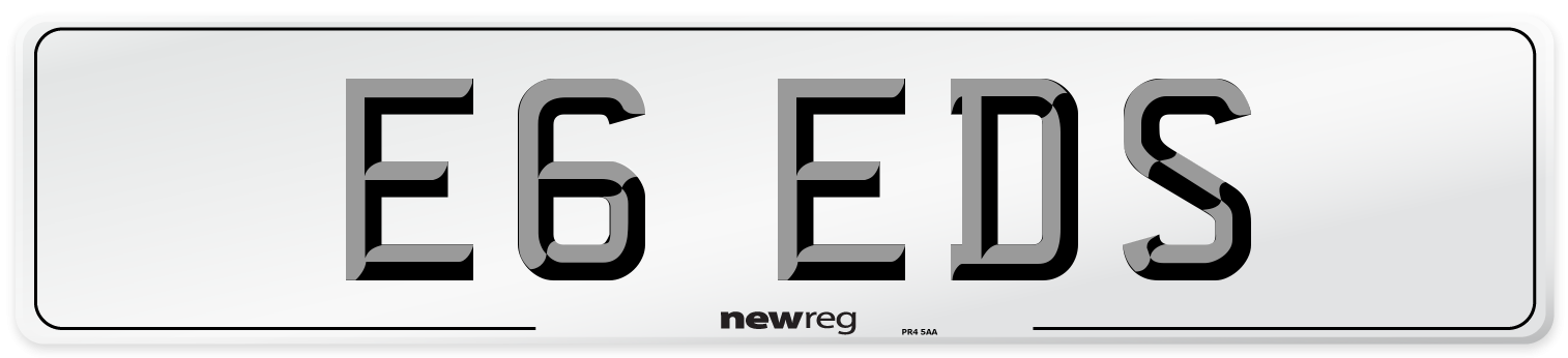 E6 EDS Number Plate from New Reg